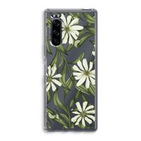 Wit bloemenpatroon: Sony Xperia 5 Transparant Hoesje
