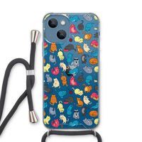 Kleurrijke katten: iPhone 13 Transparant Hoesje met koord