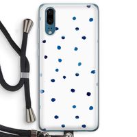 Blauwe stippen: Huawei P20 Transparant Hoesje met koord