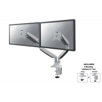 Neomounts nm-d750dwhite tv/ monitor full motion dual desk gas-spring mount, 2x