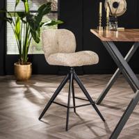 LifestyleFurn Barstoel 'Lovie' Bouclé, kleur Zand (zithoogte 69cm) LifestyleFurn Barstoel 'Lovie' Bouclé, kleur Zand (zithoogte 69cm)