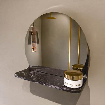 MONDIAZ SPOT spiegel rond 30cm met Spiegelplanchet kleur Lava.