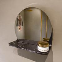 MONDIAZ SPOT spiegel rond 30cm met Spiegelplanchet kleur Lava.