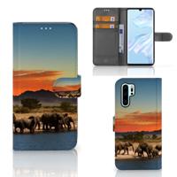 Huawei P30 Pro | Telefoonhoesje | Met pasjeshouder | Olifanten