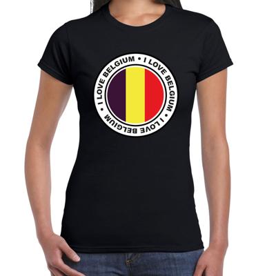 Verkleed T-shirt voor dames - Belgie - zwart - supporter - themafeest