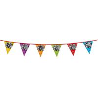Vlaggenlijnen 40 jaar - met glitters - thema - feestartikelen - verjaardag - versiering