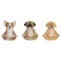 Decoratieve figuren Home ESPRIT Bruin Hond 14,5 X 9,5 X 16 CM (3 Stuks)