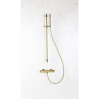 Fortifura Calvi douchekraan met glijstangset met staafhanddouche, metalen doucheslang Geborsteld Messing PVD (Goud) (goud) SW767490/SW720570/SW706206/SW720571