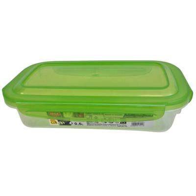 Voorraad/vershoudbakje - transparant/groen - 1,5 liter - plastic - vershouddoos