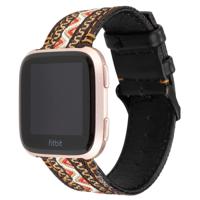 Voor Fitbit versa etnische stijl lederen riem (Bohemen)