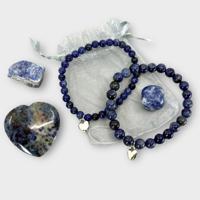 2 Blauwe Sodaliet Armbanden & 3 Edelstenen Set in Luxe Cadeauverpakking