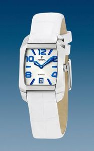 Horlogeband Festina F16137-A Leder Wit 16mm