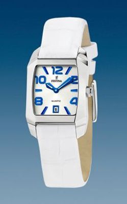 Horlogeband Festina F16137-A Leder Wit 16mm