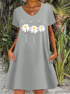 Women's Faith Hope Loose Daisy Casual Dress