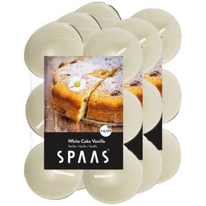 36x Geurtheelichtjes White Cake Vanilla/wit 4,5 branduren