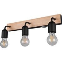 LED Wandlamp - Wandverlichting - Trion Turo XL - 3x E27 Fitting - IP44 - Bruin - Natuurhout