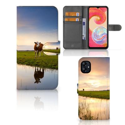 Samsung Galaxy A04e | Telefoonhoesje | Met pasjeshouder | Koe