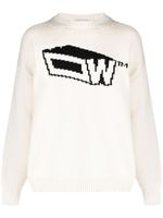 Off-White pull Graffiti Zine à logo en intarsia - Blanc Off-White pull Graffiti Zine à logo en intarsia - Blanc