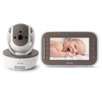 Alecto DVM200MBE - Babyfoon met camera en 4.3" kleurenscherm, Wit/Bruin