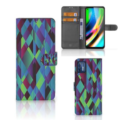 Motorola Moto G9 Plus | Book Case | Abstract Green Blue