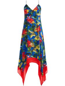 alice + olivia robe mi-longue Kayson à fleurs - Bleu