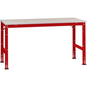 Manuflex AU4161.3003 Werk achtergrond tafel universele standaard met melamine schijf, bxdxh = 2500 x 1200 x 760-870 mm Robijn-rood