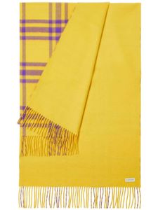 Burberry check-print cashmere scarf - Jaune