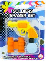 Toi Toys gummen soldaten 3 stuks geel/oranje 8x10 cm - thumbnail