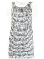 b+ab robe courte sans manches en tweed - Blanc