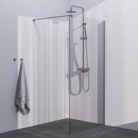 BRAUER Season inloopdouche model C helder glas 120x200 incl. glascoating RVS-kleurig geborsteld