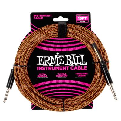 Ernie Ball 6469 Gevlochten Gitaarkabel Pumpkin Pie 5.5 Meter