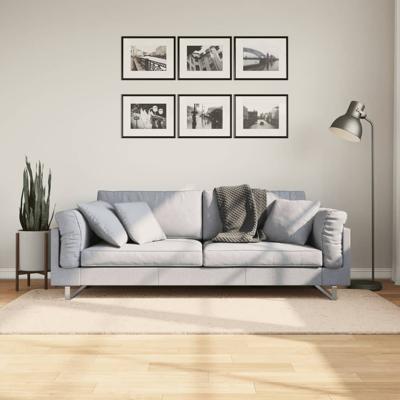 VidaXL Vloerkleed huarte laagpolig zacht wasbaar 100x200 cm beige