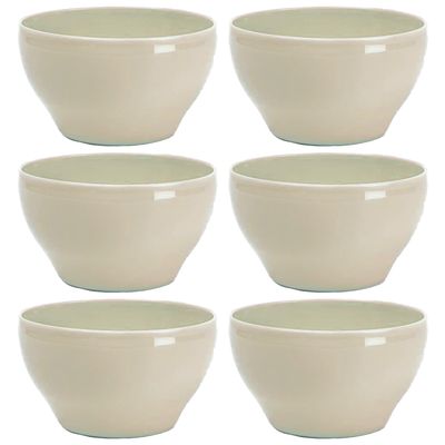 Kommetjes/schaaltjes - 12x - Dessert/ontbijt - Kunststof - D14 cm - Beige