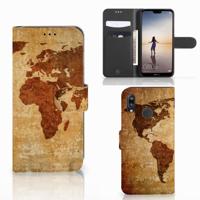 Huawei P20 Lite | Flip Cover | Wereldkaart