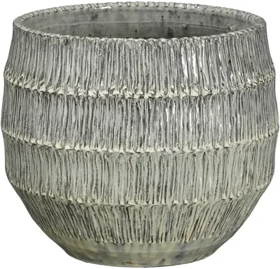 Mica Decorations bloempot Tobias rond 15x17cm off white