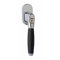 Intersteel Raamklink Ton 400 afsluitbaar ovaal rozet chroom/ebben hout Intersteel Raamklink Ton 400 afsluitbaar ovaal rozet chroom/ebben hout
