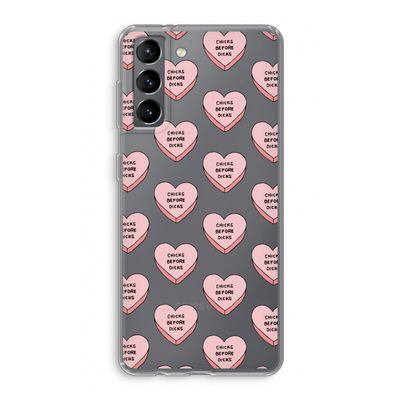 Chicks before dicks: Samsung Galaxy S21 Transparant Hoesje