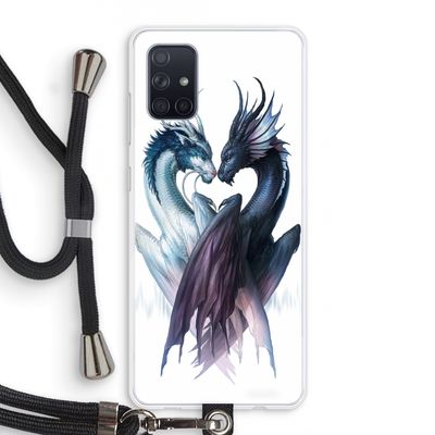 Yin Yang Dragons: Samsung Galaxy A71 Transparant Hoesje met koord