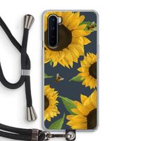 Sunflower and bees: OnePlus Nord Transparant Hoesje met koord