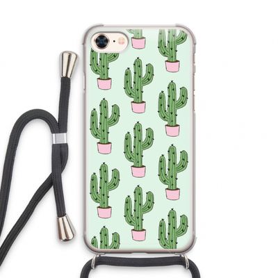 Cactus Lover: iPhone 8 Transparant Hoesje met koord