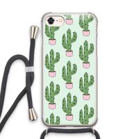 Cactus Lover: iPhone 8 Transparant Hoesje met koord
