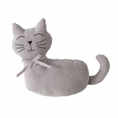Deurstopper gewicht - dieren thema Katje - 1 kilo - grijs - polyester - 28 x 11 cm - dichte ogen