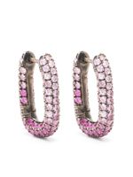 Selim Mouzannar boucles d'oreilles Link serties de saphirs - Argent