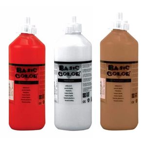 Voordeel set van 3x kleuren plakkatverf waterbasis van 3x 500 ml