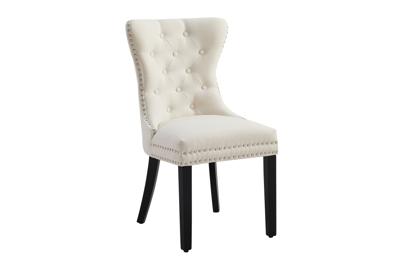 Stoel CASTLE met comfortabele handgreep, linnen stof, beige, in barokstijl - 47536