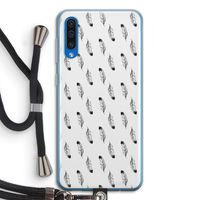 Pluimen: Samsung Galaxy A50 Transparant Hoesje met koord Pluimen: Samsung Galaxy A50 Transparant Hoesje met koord