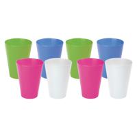 Drinkbekers - 8x - Multi - kunststof - 430 ml - herbruikbaar