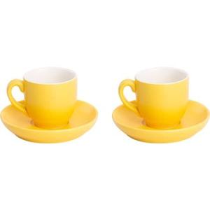 Palmer Koffiekop en schotel Colors 14 cl 12 cm Geel 2 stuk(s)