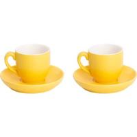 Palmer Koffiekop en schotel Colors 14 cl 12 cm Geel 2 stuk(s)