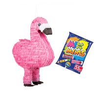 Flamingo piñata met Fruit-tella Mix of minis snoepjes - 410g